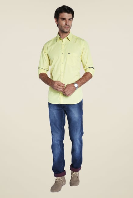 Park Avenue Yellow Solid Shirt Park Avenue Yellow Solid Shirt