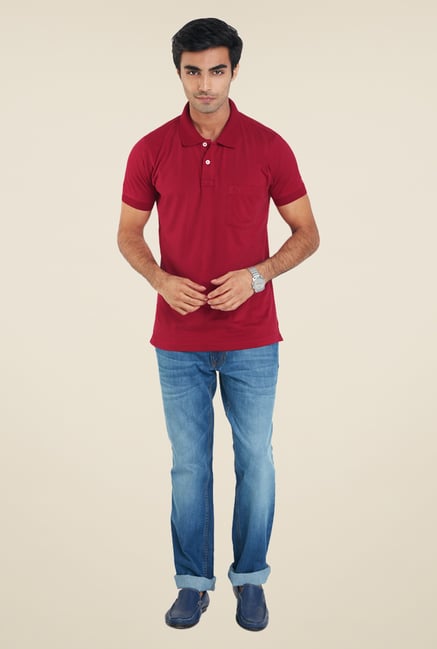 ColorPlus Maroon Solid T Shirt ColorPlus Maroon Solid T Shirt