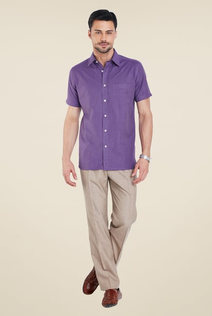 Park Avenue Purple Solid Shirt Park Avenue Purple Solid Shirt