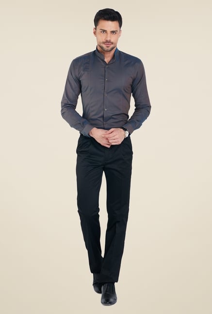 Park Avenue Grey Solid Shirt Park Avenue Grey Solid Shirt
