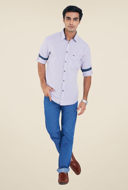 Park Avenue Purple Solid Shirt Park Avenue Purple Solid Shirt