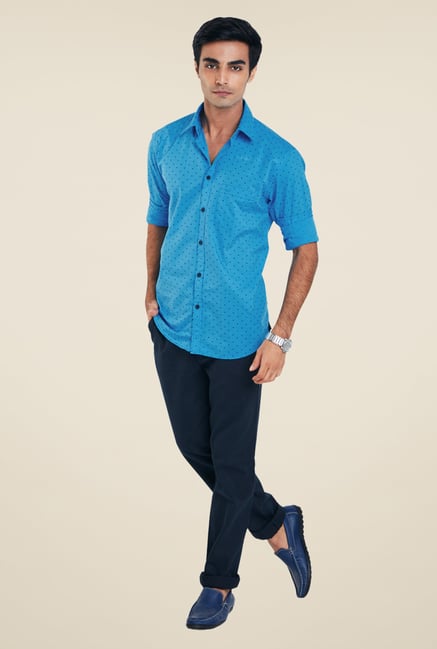 Park Avenue Blue Printed Shirt Park Avenue Blue Printed Shirt