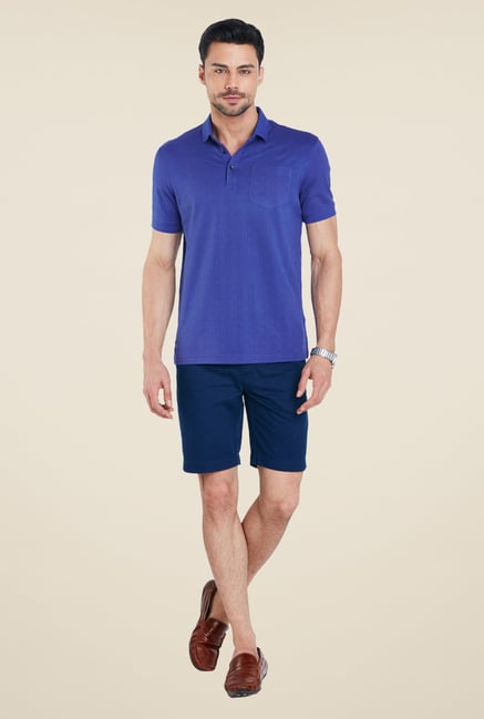 Park Avenue Blue Self T Shirt Park Avenue Blue Self T Shirt