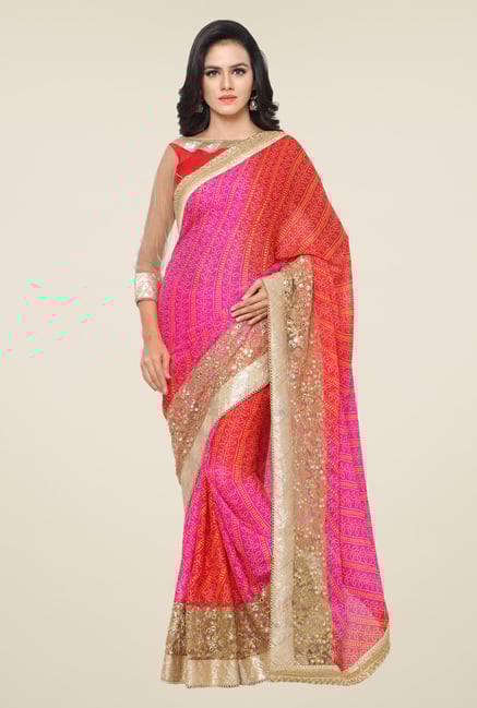 Triveni Multicolor Embellished Faux Georgette Saree Triveni Multicolor Embellished Faux Georgette Saree