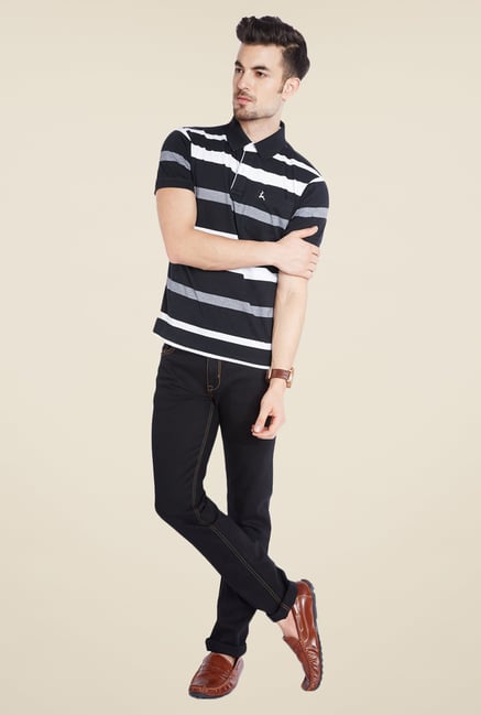 Parx Black Striped T Shirt Parx Black Striped T Shirt
