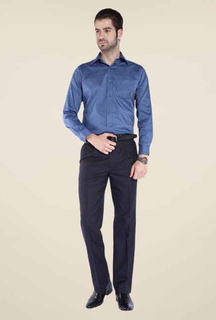 Park Avenue Dark Blue Solid Shirt Park Avenue Dark Blue Solid Shirt