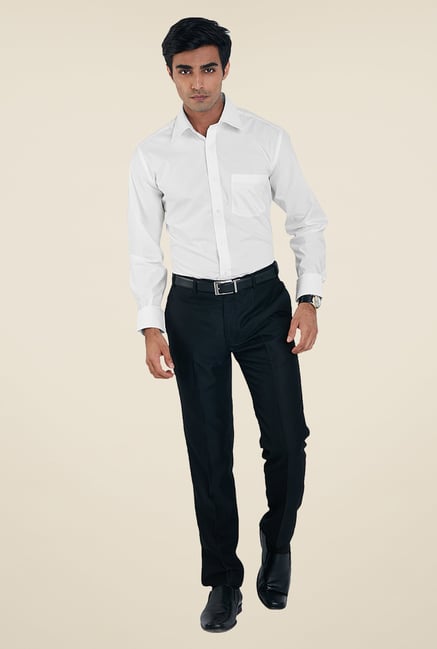 Park Avenue White Solid Shirt Park Avenue White Solid Shirt