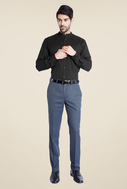 Park Avenue Black Solid Shirt Park Avenue Black Solid Shirt