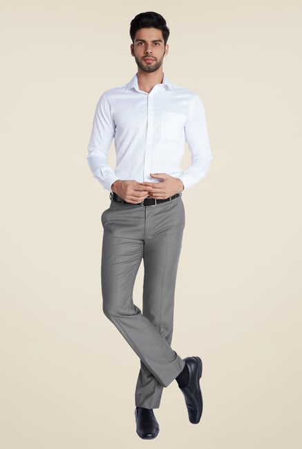 Park Avenue Grey Solid Trouser Park Avenue Grey Solid Trouser