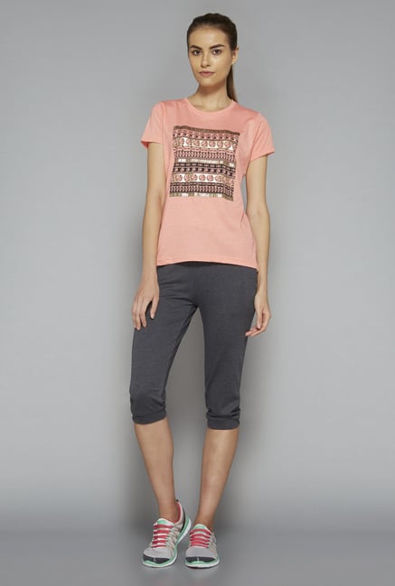 Westsport by Westside Peach Printed T Shirt Westsport by Westside Peach Printed T Shirt