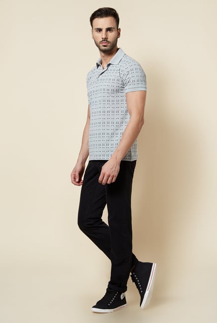 Zudio Grey Printed Polo T Shirt Zudio Grey Printed Polo T Shirt