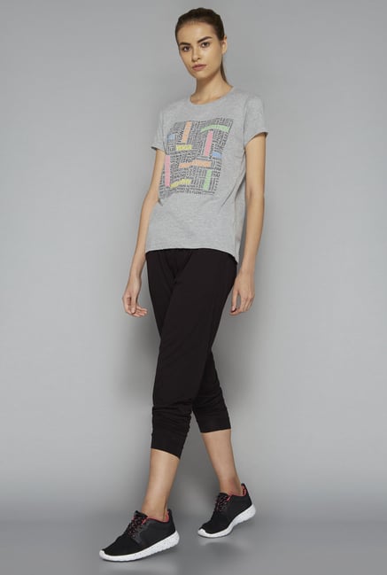 Westsport by Westside Grey Yoga T Shirt Westsport by Westside Grey Yoga T Shirt