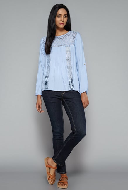 LOV by Westside Blue Danica Blouse LOV by Westside Blue Danica Blouse