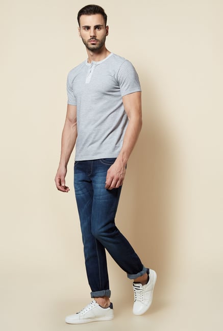 Zudio Grey Henley Slim Fit T Shirt Zudio Grey Henley Slim Fit T Shirt