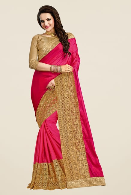 Triveni Amazing Magenta Silk Saree Triveni Amazing Magenta Silk Saree