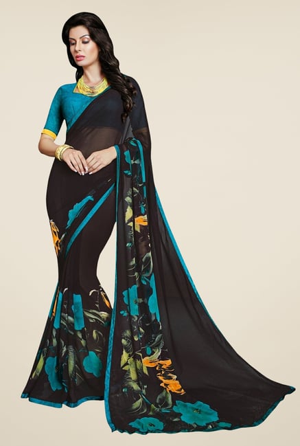Triveni Delightful Black Faux Georgette Saree Triveni Delightful Black Faux Georgette Saree