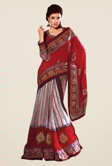 Triveni Luxurious Multicolor Georgette Net Saree Triveni Luxurious Multicolor Georgette Net Saree