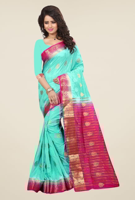 Triveni Trendy Blue Nylon Art Silk Saree Triveni Trendy Blue Nylon Art Silk Saree