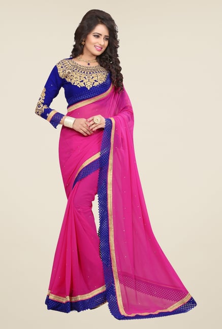 Triveni Trendy Magenta Faux Georgette Saree Triveni Trendy Magenta Faux Georgette Saree