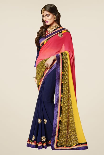 Triveni Picturesque Multicolor Faux Georgette Saree Triveni Picturesque Multicolor Faux Georgette Saree
