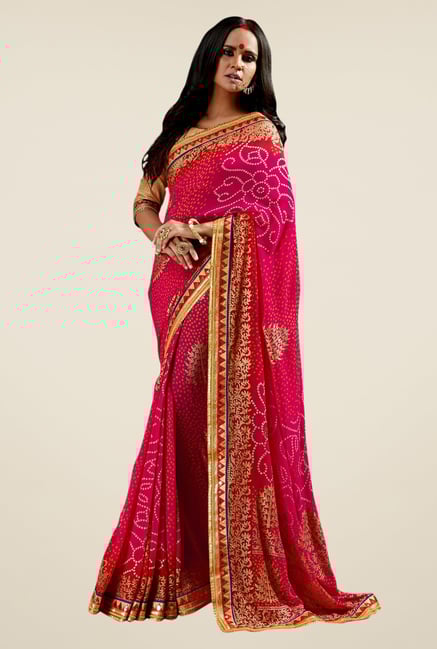 Triveni Glorious Magenta Faux Georgette Saree Triveni Glorious Magenta Faux Georgette Saree