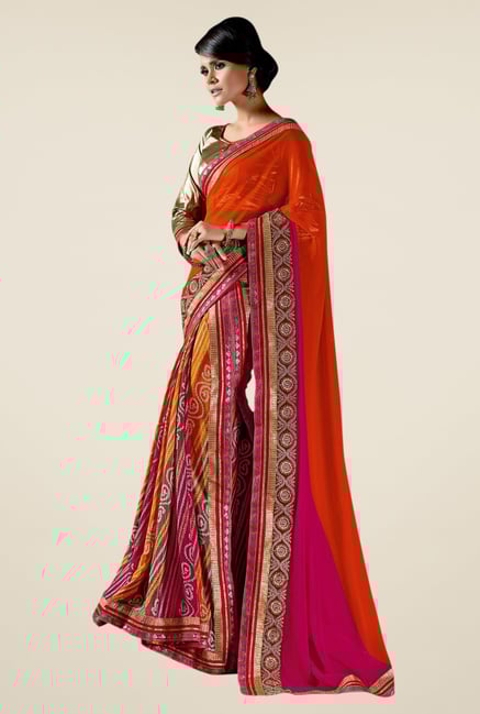 Triveni Alluring Multicolor Faux Georgette Saree Triveni Alluring Multicolor Faux Georgette Saree