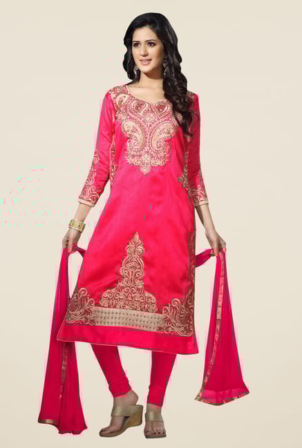 Triveni Chic Pink Bhagalpuri Silk Dress Material Triveni Chic Pink Bhagalpuri Silk Dress Material