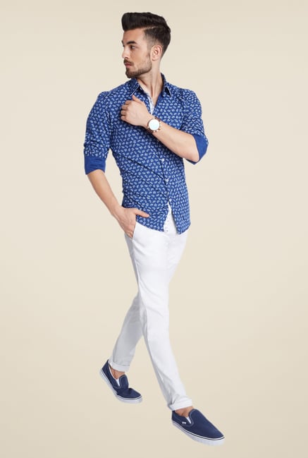 Parx White Solid Chinos Parx White Solid Chinos
