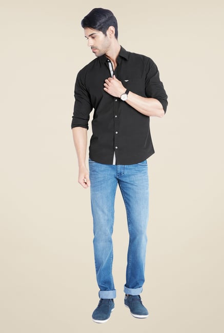 Park Avenue Black Solid Shirt Park Avenue Black Solid Shirt