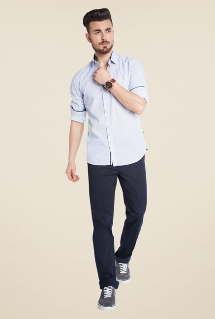 Parx Blue Printed Shirt Parx Blue Printed Shirt