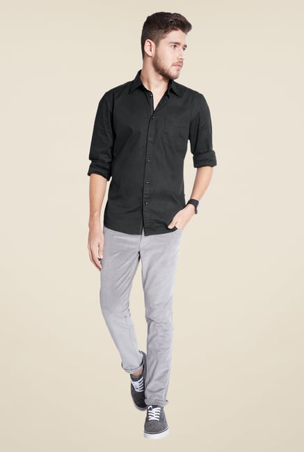 Parx Black Solid Shirt Parx Black Solid Shirt