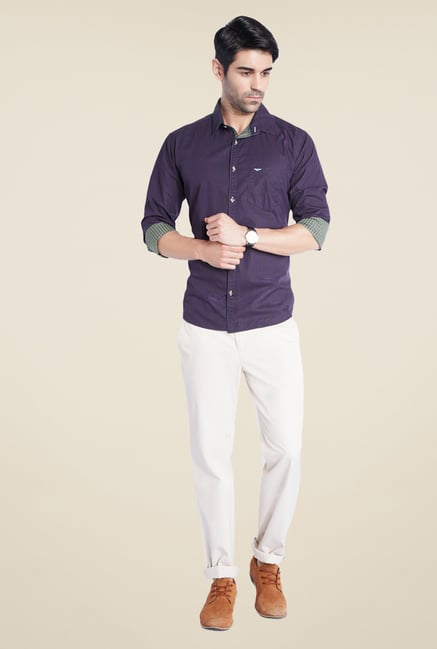 Park Avenue Purple Checks Shirt Park Avenue Purple Checks Shirt