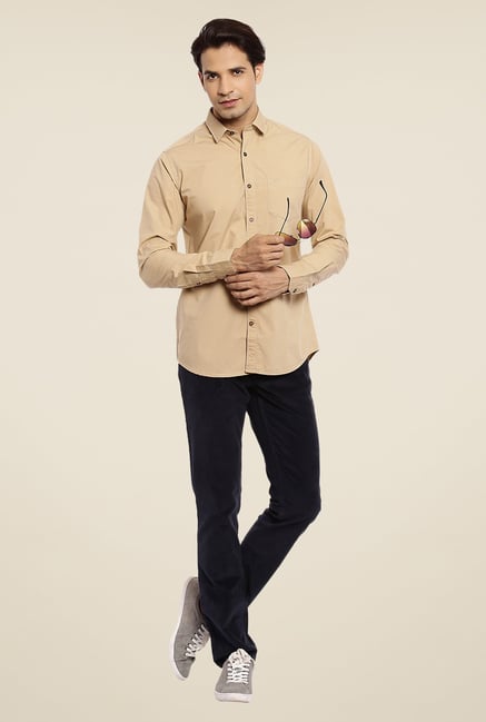 ColorPlus Beige Solid Shirt ColorPlus Beige Solid Shirt