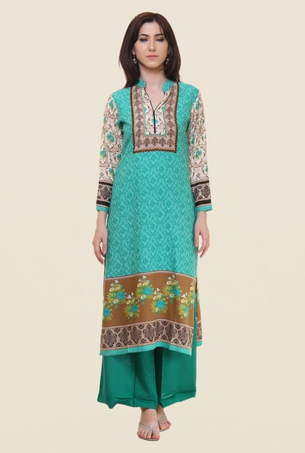 Shree Turquoise Printed Kurta Shree Turquoise Printed Kurta