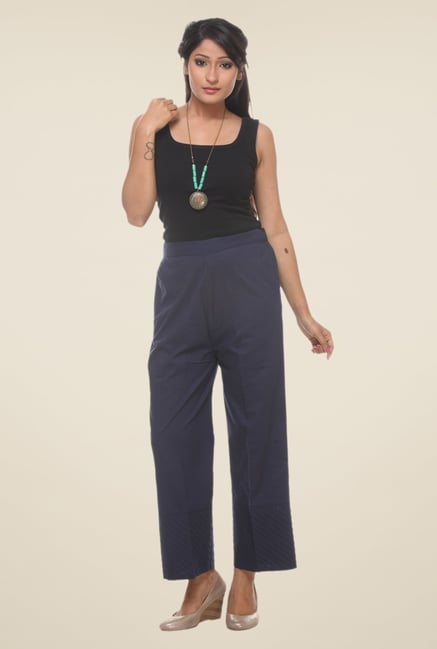 9rasa Navy Solid Pants 9rasa Navy Solid Pants