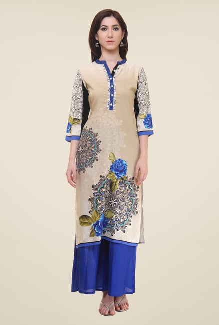Shree Beige Floral Print Kurti Shree Beige Floral Print Kurti