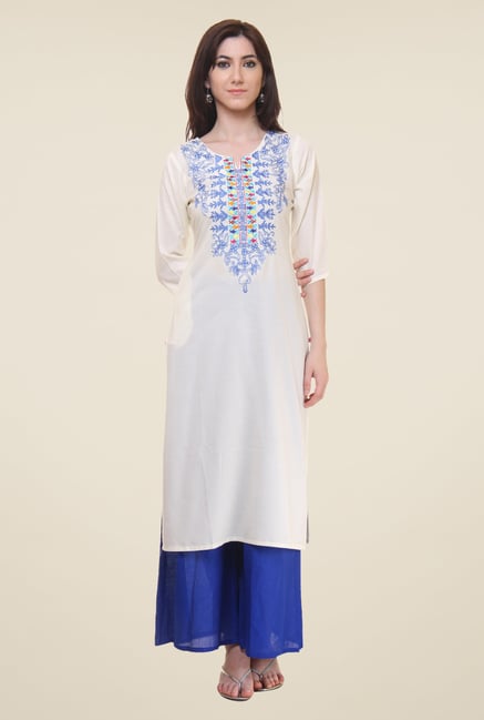 Shree Beige Embroidered Kurti Shree Beige Embroidered Kurti
