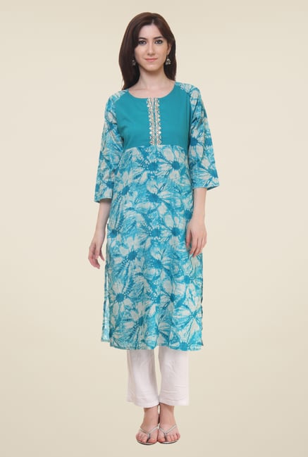 Shree Teal Printed Kurti Shree Teal Printed Kurti