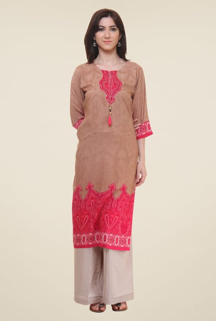 Shree Brown Printed Kurti Shree Brown Printed Kurti