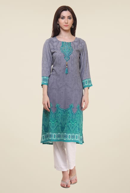 Shree Grey Printed Kurti Shree Grey Printed Kurti