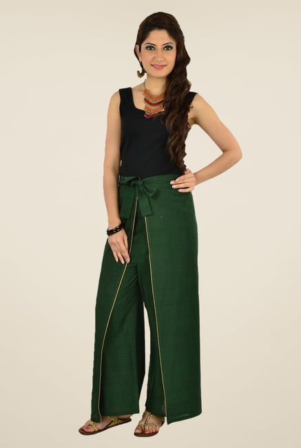 9rasa Green Solid Palazzos 9rasa Green Solid Palazzos