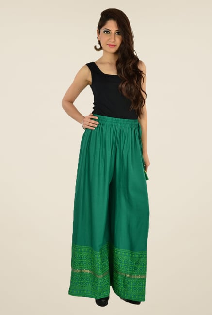 9rasa Green Printed Palazzos 9rasa Green Printed Palazzos