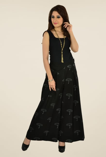 9rasa Black Printed Palazzos 9rasa Black Printed Palazzos