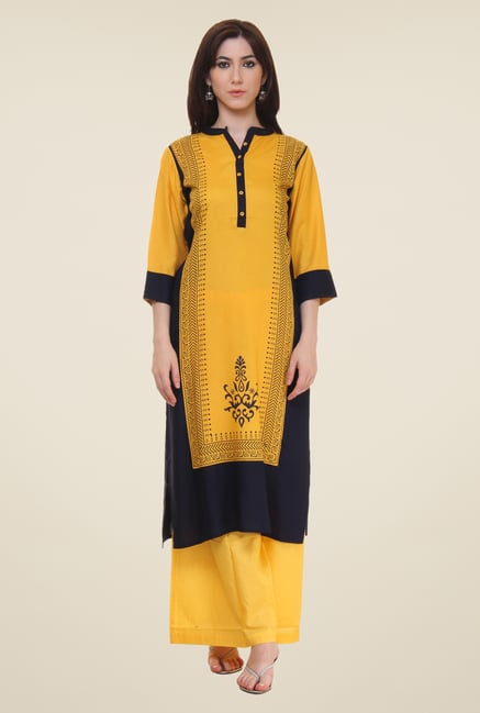 Shree Yellow Printed Kurti Shree Yellow Printed Kurti