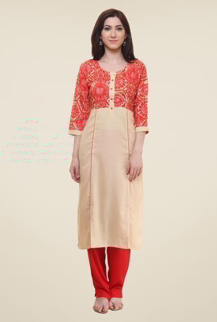 Shree Red Floral Print Kurti Shree Red Floral Print Kurti