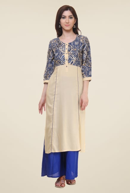 Shree Blue Floral Print Kurti Shree Blue Floral Print Kurti