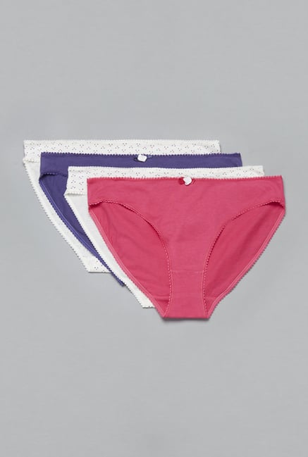 Wunderlove by Westside Pink, White, Purple Brief (Pack Of 4) Wunderlove by Westside Pink, White, Purple Brief (Pack Of 4)