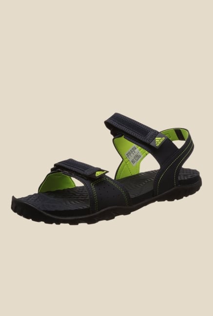 Adidas Aron Navy & Green Floater Sandals Adidas Aron Navy & Green Floater Sandals