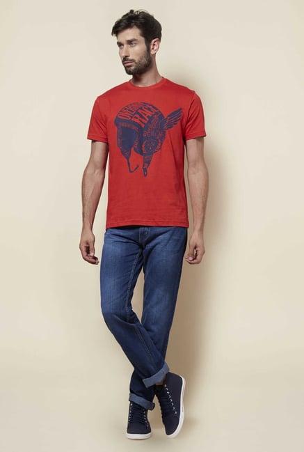 Zudio Rust Printed T Shirt Zudio Rust Printed T Shirt