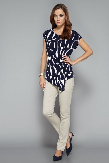 Wardrobe by Westside Navy Derby Blouse Wardrobe by Westside Navy Derby Blouse